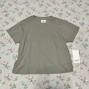 MATE the Label Organic Cotton Shrunken Tee Large BRC Crop Short Sleeve T-Shirt